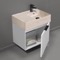 Floating Small Bathroom Vanity, Modern, 24